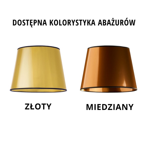 Lampa Czarna  stojąca ze złotym kloszem SEUL MIRROR  Lysne