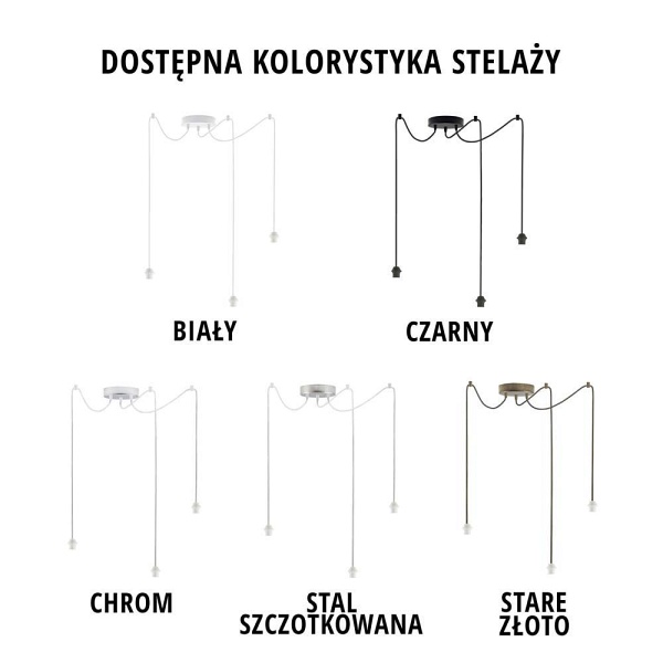 Lampa Designerska  wisząca KANO D3 GOLD  Lysne