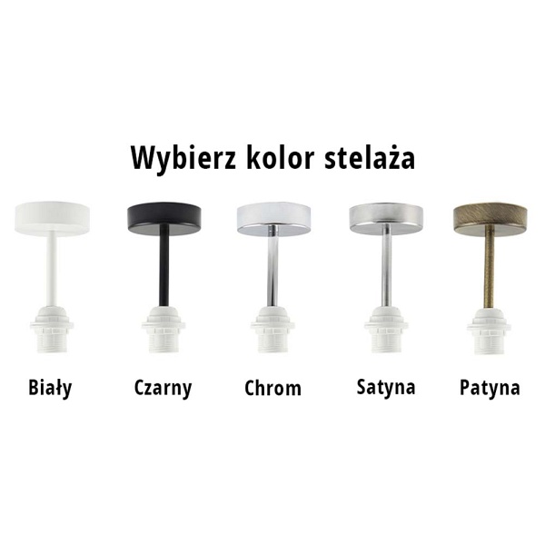 Plafon z ozdobną nóżką WENECJA ECO fi - 40 cm - kolor dąb bielony  Lysne