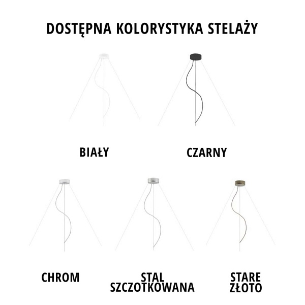 Lampa wisząca PORTO VELUR fi - 80 cm - kolor szary ze złotym wnętrzem  Lysne