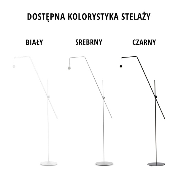 Lampa stojąca na srebrnym stelażu BILBAO VELUR  Lysne