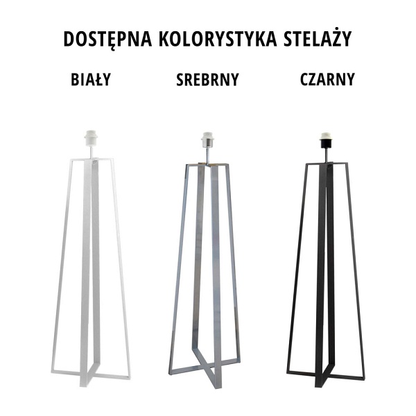 Oświetlenie podłogowe na czarnym stelażu MOSS VELUR  Lysne