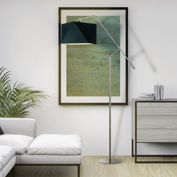 Lampa Nowoczesna  podłogowa COLMA na srebrnym stelażu  Lysne