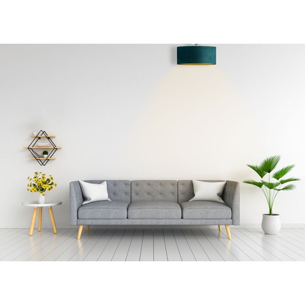 Plafon WENECJA VELUR fi - 40 cm kolor zieleń butelkowa ze złotym wnętrzem  Lysne