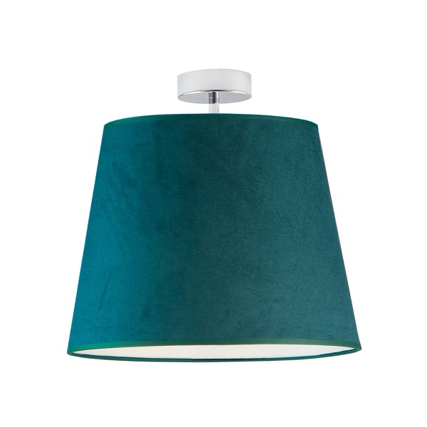 Lampa Stylowa  sufitowa do salonu KAIR VELUR - kolor zieleń butelkowa  Lysne