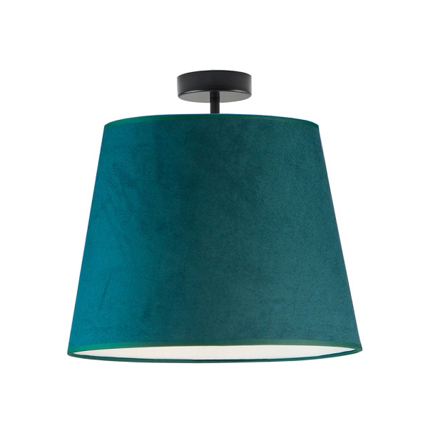 Lampa Stylowa  sufitowa do salonu KAIR VELUR - kolor zieleń butelkowa  Lysne