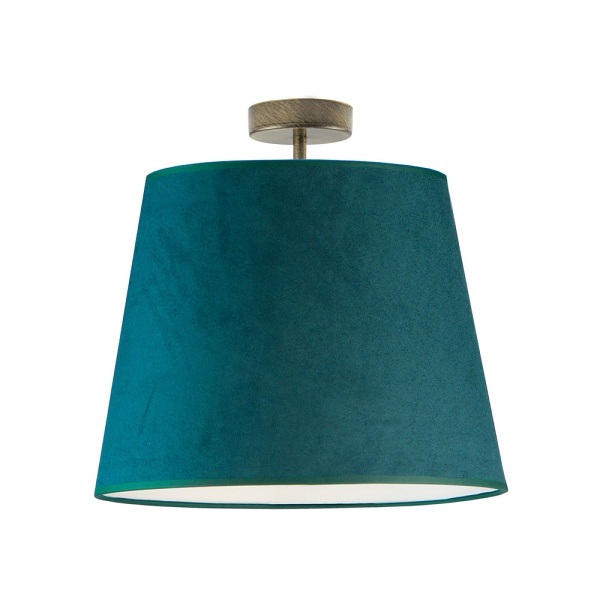 Lampa Stylowa  sufitowa do salonu KAIR VELUR - kolor zieleń butelkowa  Lysne