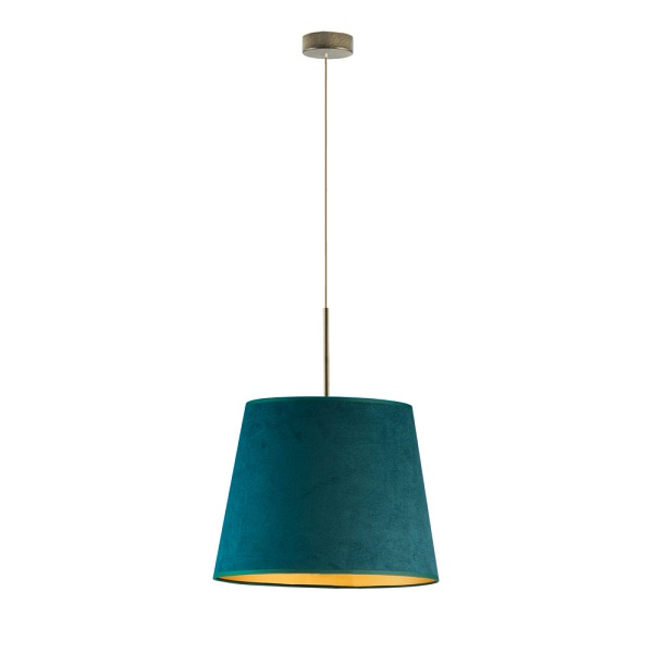 Żyrandol kuchenny SARI VELUR - kolor zieleń butelkowa ze złotym wnętrzem  Lysne