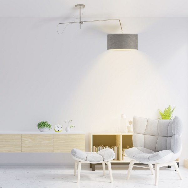 Lampa Welurowa  sufitowa z regulowanym ramieniem  RIO VELUR  Lysne