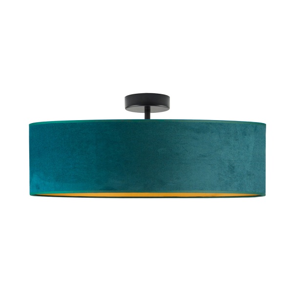 Plafoniera WENECJA VELUR fi - 60 cm kolor zieleń butelkowa ze złotym wnętrzem  Lysne