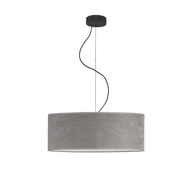 Żyrandol Nowoczesny żyrandol do jadalni HAJFA VELUR fi - 50 cm kolor szary  Lysne