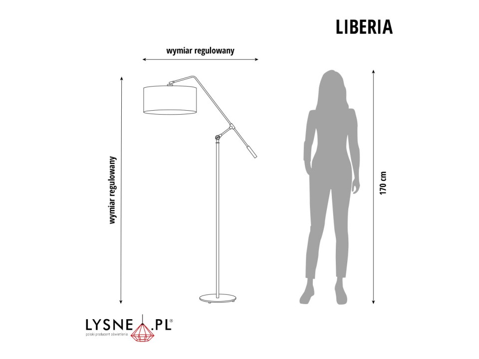 Lampa stojąca do sypialni LIBERIA GOLD  Lysne