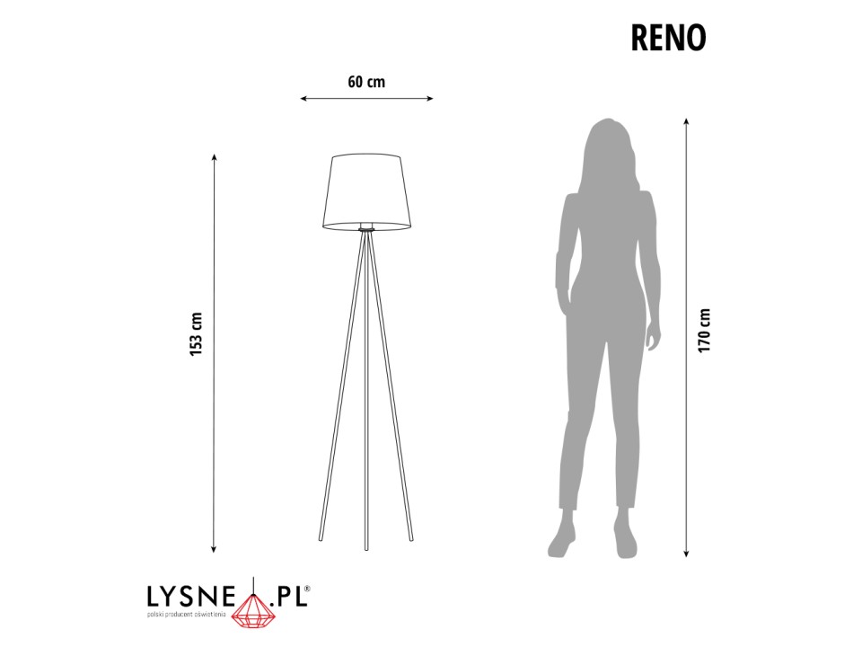 Oświetlenie stojące do salonu RENO  Lysne