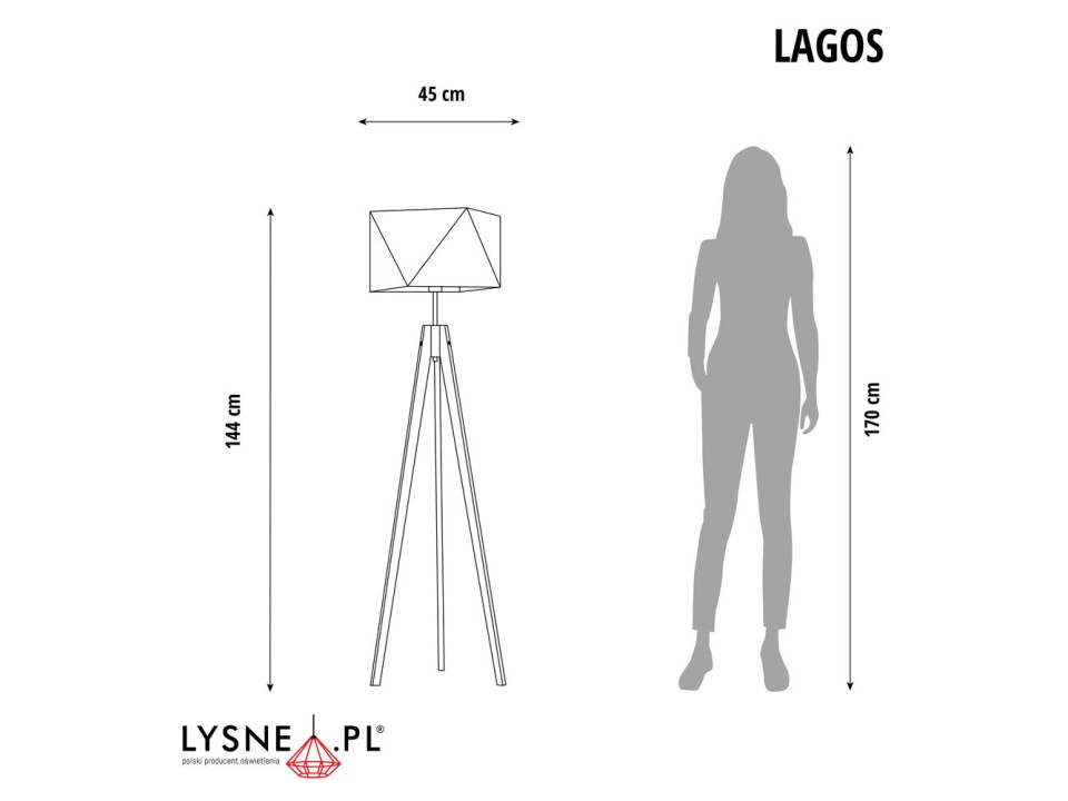 Lampa stojąca na trzech nogach LAGOS  Lysne