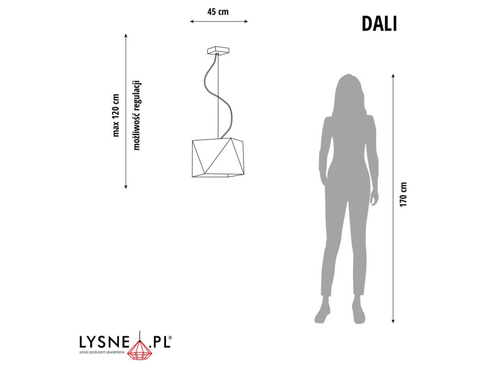 Żyrandol z regulacją długości przewodu DALI  Lysne