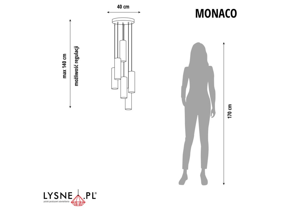 Żyrandol kaskadowy MONACO  Lysne