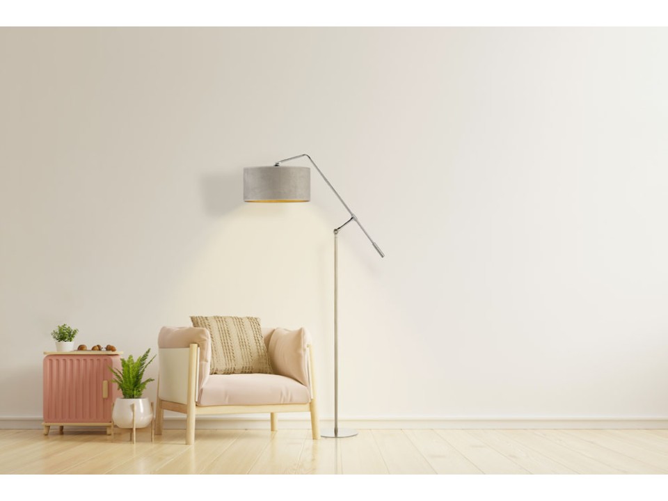 Lampa Podłogowa  stojąca z regulacją kąta padania światła LIBERIA VELUR  Lysne