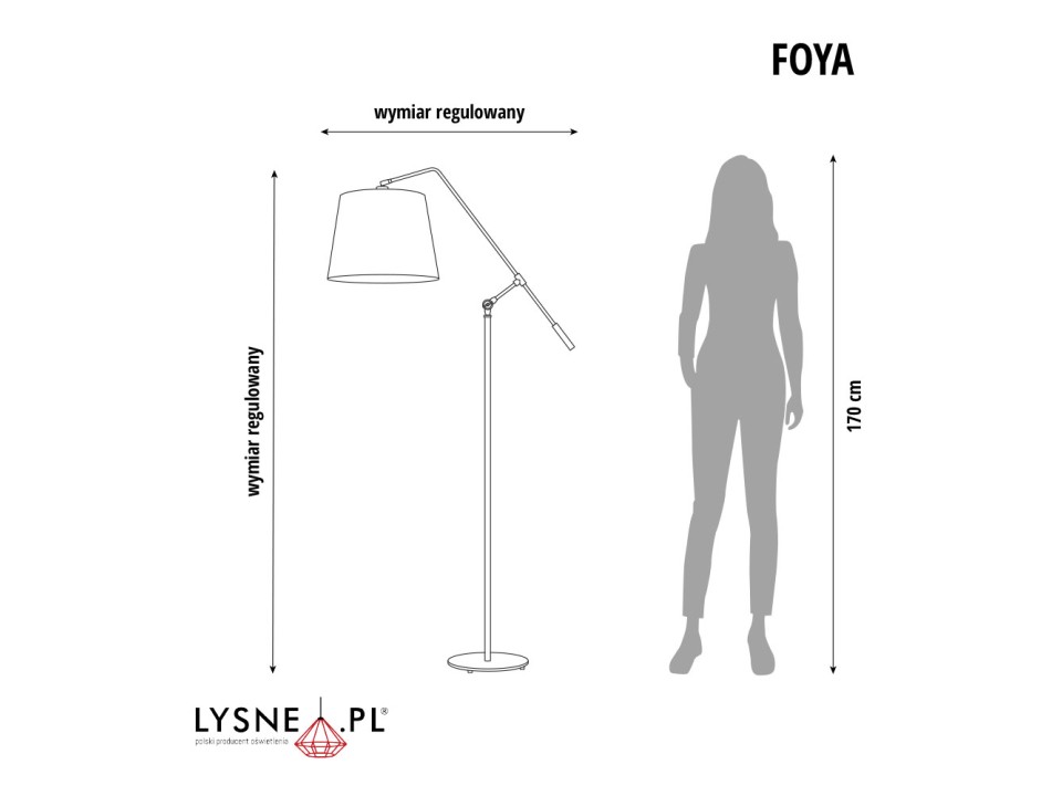 Lampa stojąca na wysięgniku FOYA  Lysne