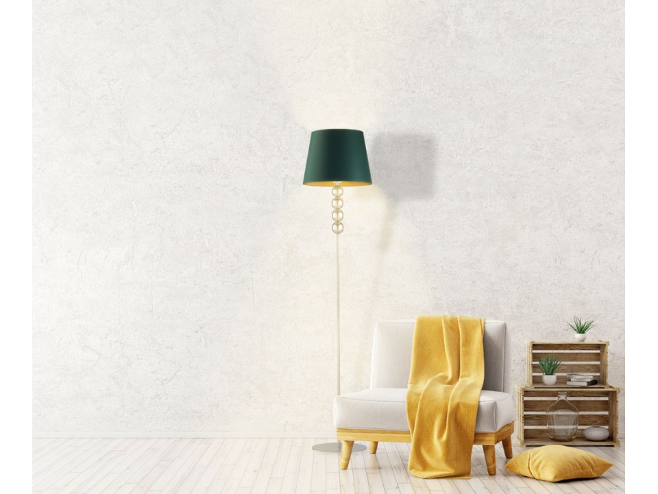 Lampa Designerska  podłogowa z kloszem ze złotym wnętrzem SEUL GOLD  Lysne