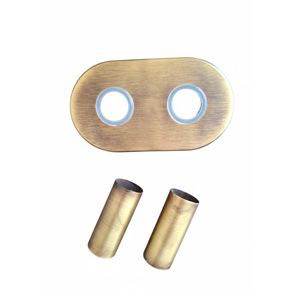 Rozeta podwójna z tulejami retro ( stary mosiądz ) - sztuka