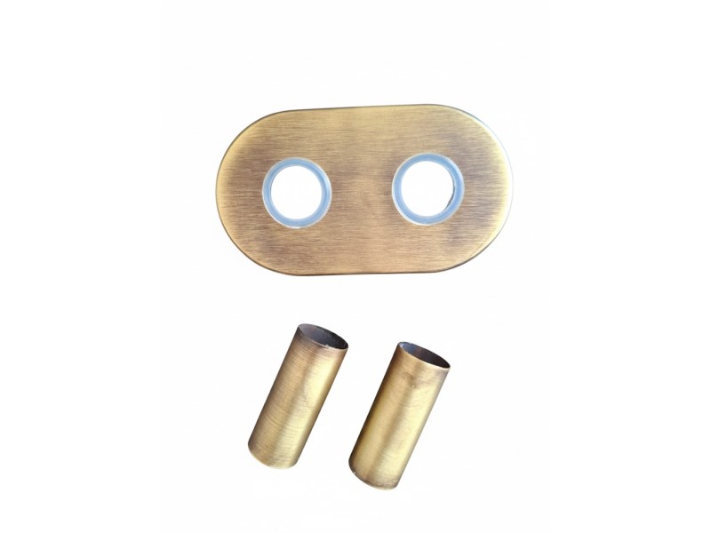 Rozeta podwójna z tulejami retro ( stary mosiądz ) - sztuka