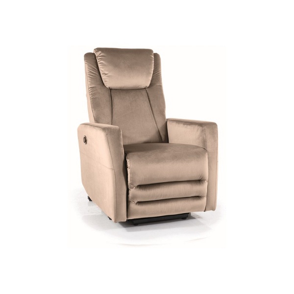 Fotel rozkładany ADONIS (funkcja pionizacji) velvet ciemny beż bluvel 40 - Signal