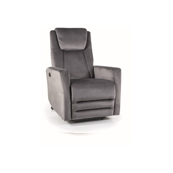 Fotel rozkładany ADONIS (funkcja pionizacji) velvet szary bluvel 14 - Signal