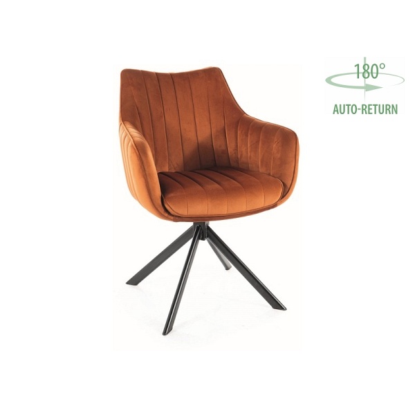 Krzesło AZALIA velvet czarny stelaż/cynamon bluvel 4215 - Signal