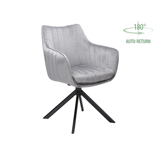 Krzesło AZALIA velvet czarny stelaż/szary bluvel 14 - Signal