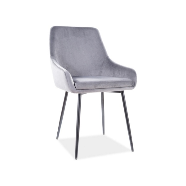 Krzesło ALBI velvet czarny stelaż/szary tap.72 - Signal