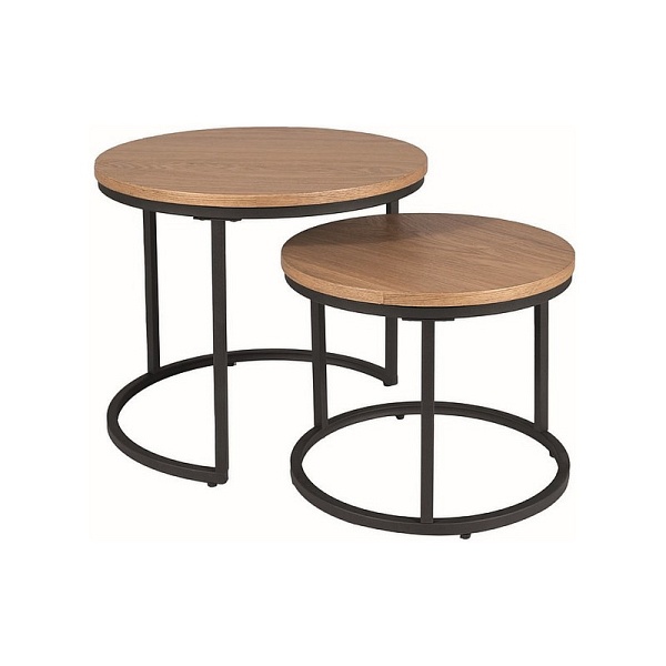 Ława AMARO dąb/czarny (zestaw) - Signal