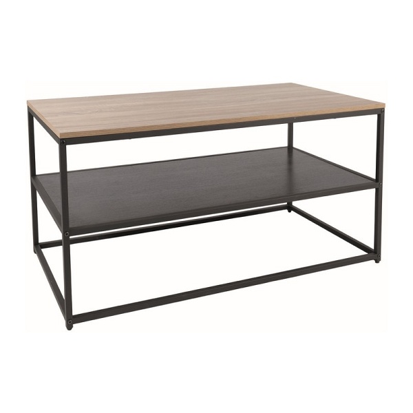 Ława AMBER a dąb/czarny 110x60 - Signal