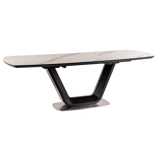 Stół ARMANI ceramic biały efekt marmuru/ czarny mat 160(220)x90 - Signal
