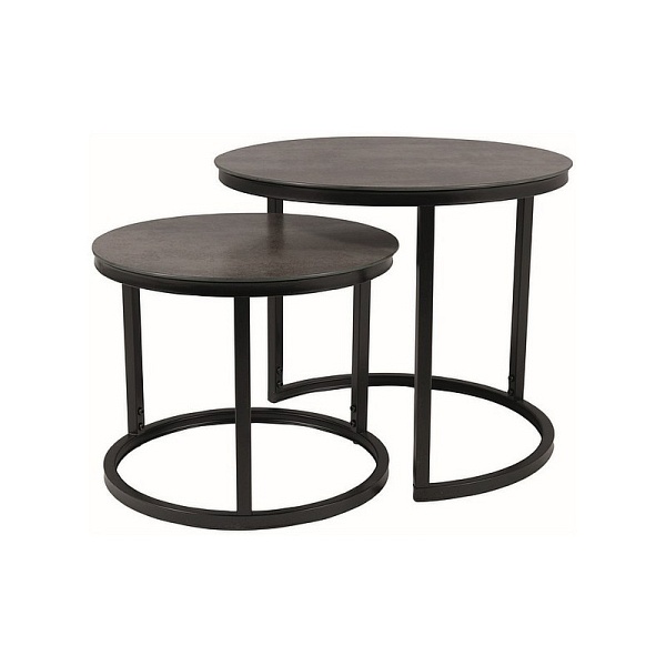 Ława ATLANTA a ii szary mat efekt marmuru / czarny mat zestaw - Signal