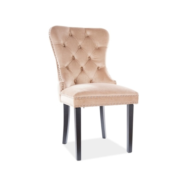 Krzesło AUGUST velvet czarny stelaż/beż bluvel 28 - Signal