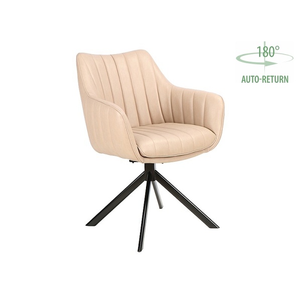 Krzesło AZALIA czarny stelaż/beż skóra synt.  buffalo 01 - Signal