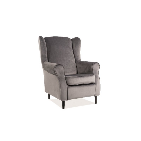 Fotel BARON velvet szary bluvel 14 / wenge - Signal