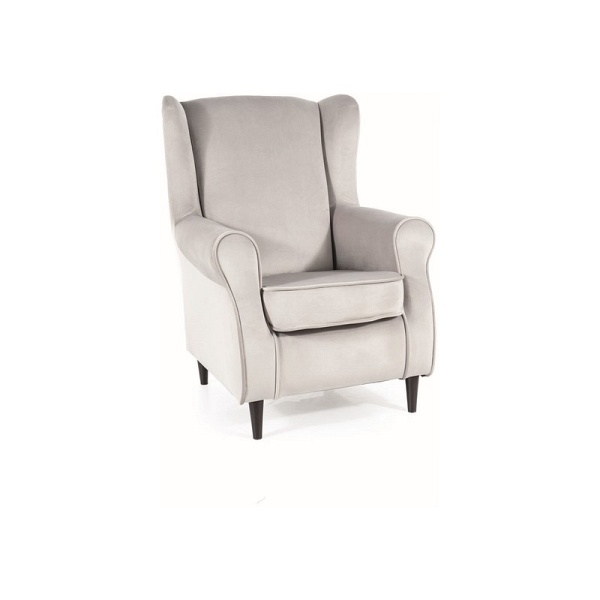 Fotel BARON velvet j. szary bluvel 03 / wenge - Signal