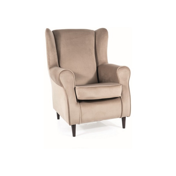 Fotel BARON velvet c. beż bluvel 40 / wenge - Signal