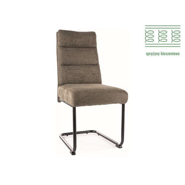 Krzesło BERRY brego czarny stelaż / oliwka77 - Signal