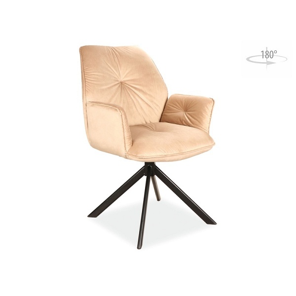 Krzesło BOOGIE ii velvet czarny stelaż / beż bluvel 28 - Signal