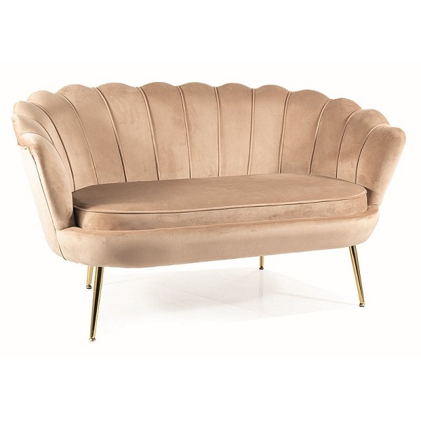 Sofa CAMELLIA 2 velvet beżowy bluvel 28/złoty - Signal