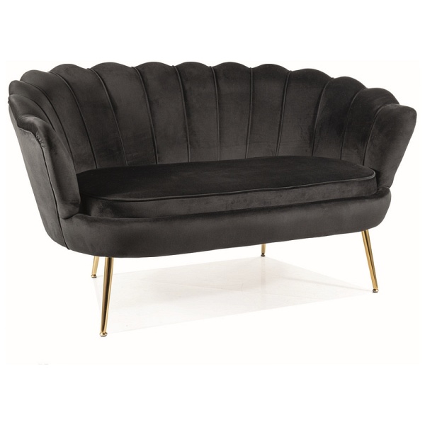 Sofa CAMELLIA 2 velvet czarny bluvel 19/złoty - Signal