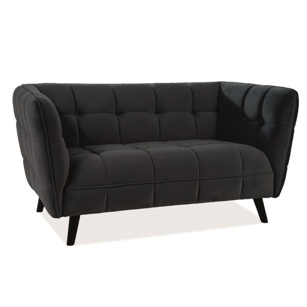 Sofa CASTELLO 2 velvet czarny bluvel 19 / wenge - Signal