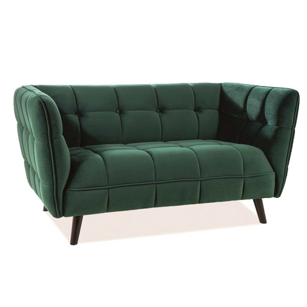 Sofa CASTELLO 2 velvet zielony bluvel 78 / wenge - Signal