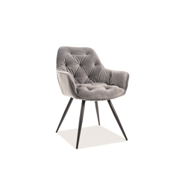 Krzesło CHERRY velvet czarny stelaż/szary bluvel14 - Signal