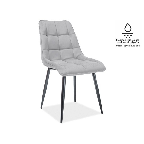 Krzesło CHIC matt velvet 85 czarny stelaż / szary - Signal