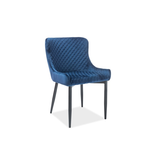 Krzesło COLIN b velvet czarny stelaż/granatowy bluvel86 - Signal