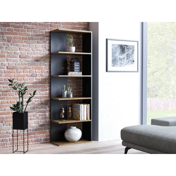 Regał CORNER dąb wotan+czarny 170x60 - Signal