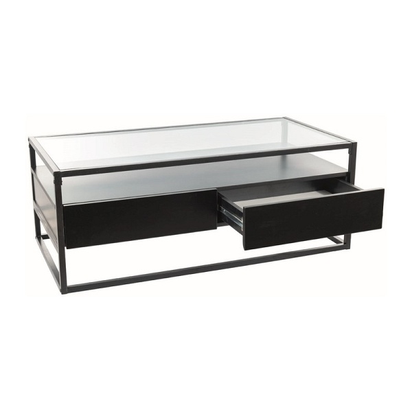 Ława CARLO a transparentny+ dąb/czarny 110x55 - Signal